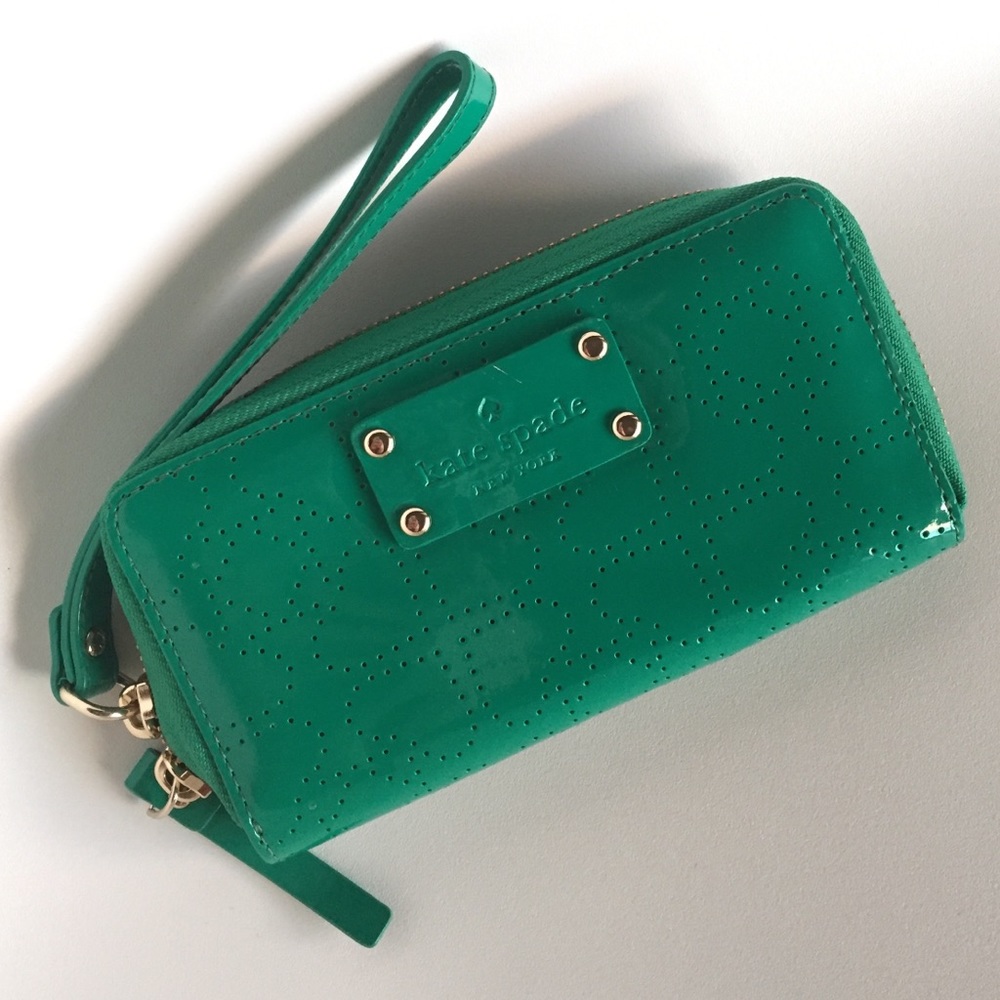 Kate Spade Jazzy Patent Green Wristlet